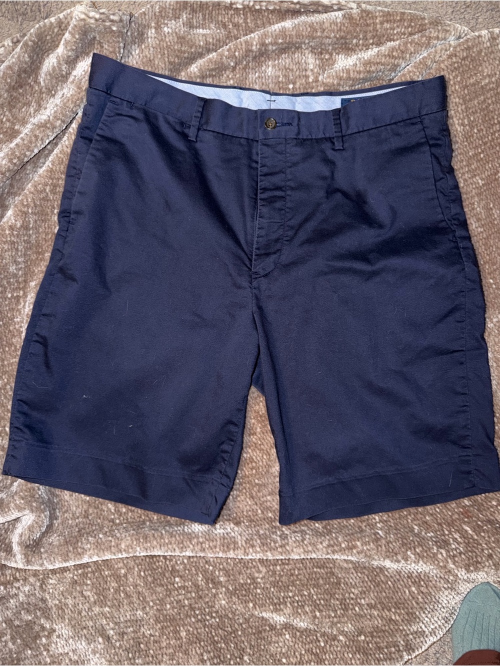 Polo by Ralph Lauren Navy Flat-Front Cotton Shorts